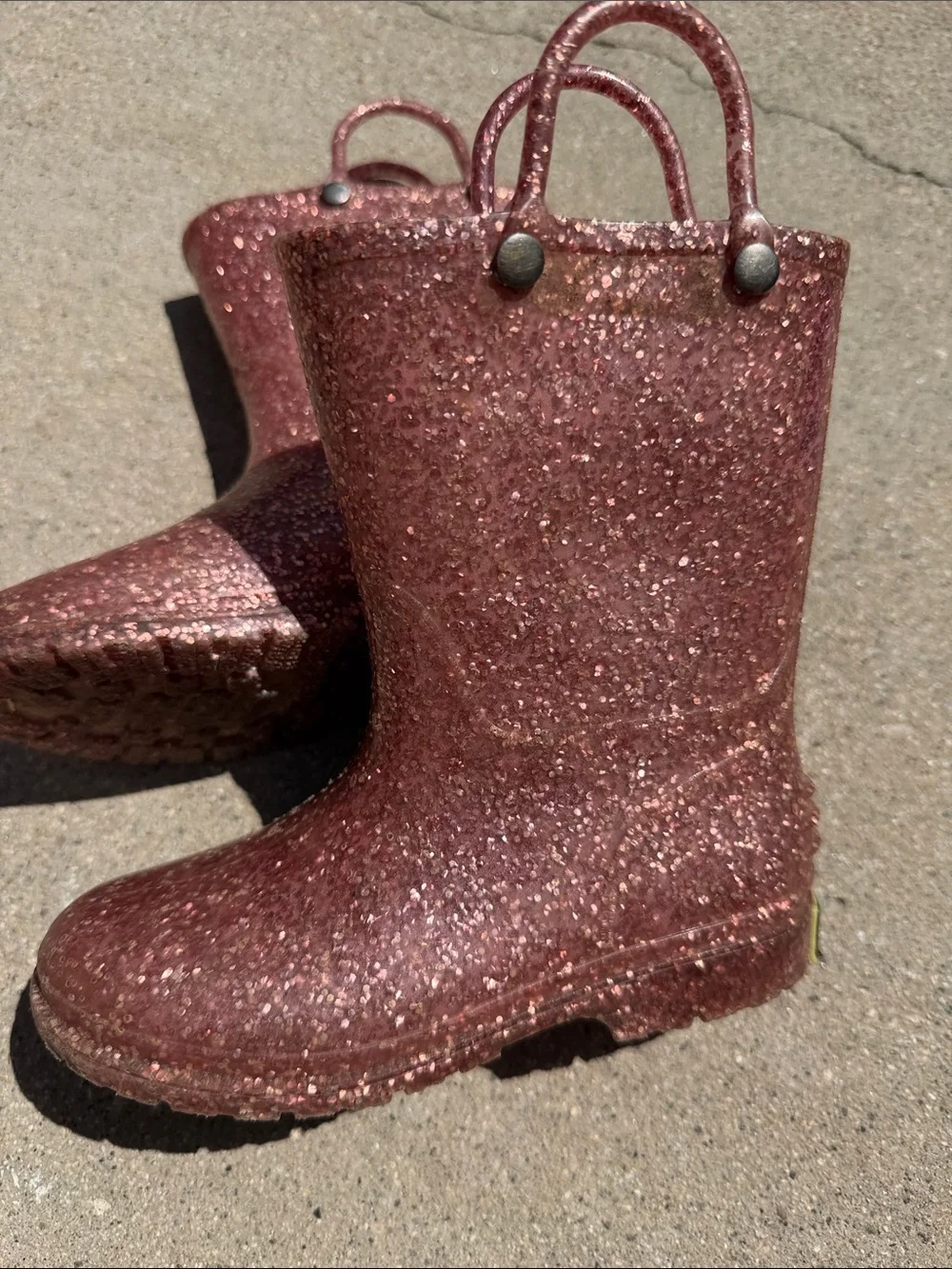 Western Chief Kids Glitter Rain Boots in Rose gold 11